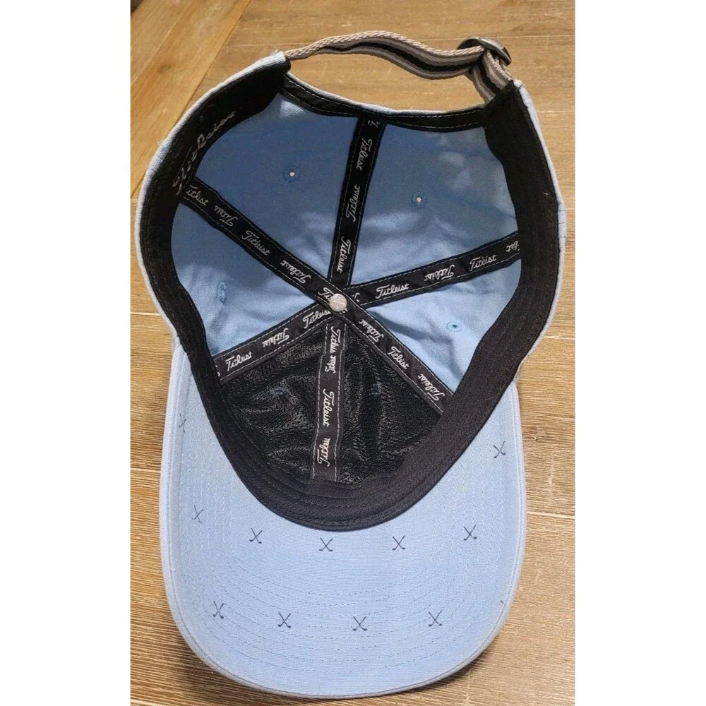 Titleist Light Blue Golf Hat Cap Clubs Under Brim Golfing Adjustable Strap